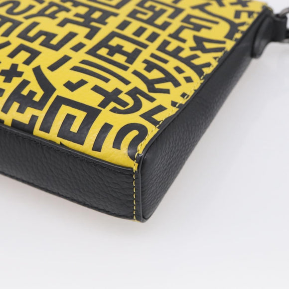 Coach x Disney × Keith Haring Shoulder Bag PVC Leather Yellow Auth 212773M