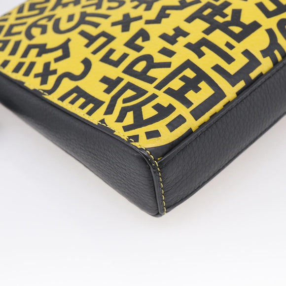 Coach x Disney × Keith Haring Shoulder Bag PVC Leather Yellow Auth 212773M
