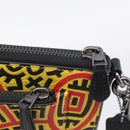 Coach x Disney × Keith Haring Shoulder Bag PVC Leather Yellow Auth 212773M-15