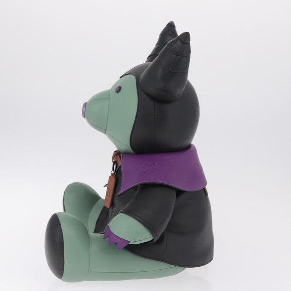 Coach x Disney Collectible Bear Maleficent Object Leather Black Auth 212774M