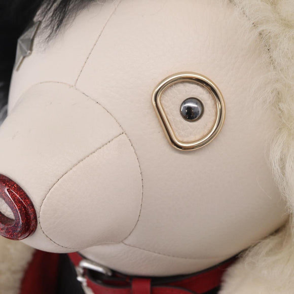 Coach x Disney Collectible Bear Cruella Object Leather White Red Auth 212775M