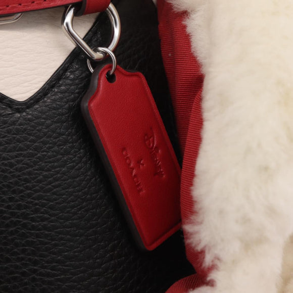 Coach x Disney Collectible Bear Cruella Object Leather White Red Auth 212775M