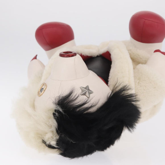 Coach x Disney Collectible Bear Cruella Object Leather White Red Auth 212775M