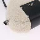 FENDI Rice Ball Shoulder Bag Mouton White Black 7AS240 Auth 212777SM-13
