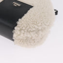 FENDI Rice Ball Shoulder Bag Mouton White Black 7AS240 Auth 212777SM-14
