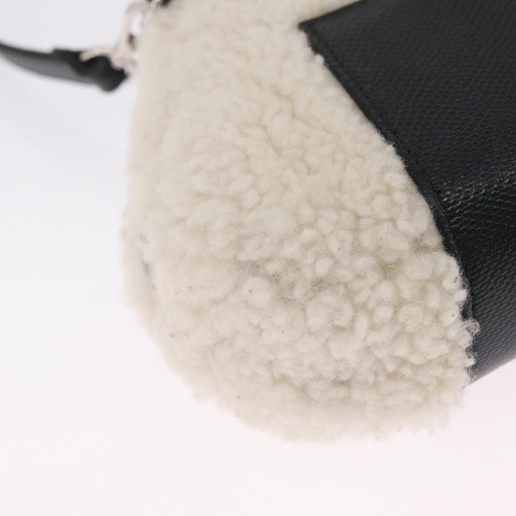 FENDI Rice Ball Shoulder Bag Mouton White Black 7AS240 Auth 212777SM
