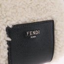 FENDI Rice Ball Shoulder Bag Mouton White Black 7AS240 Auth 212777SM-18