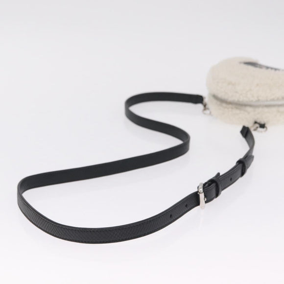 FENDI Rice Ball Shoulder Bag Mouton White Black 7AS240 Auth 212777SM