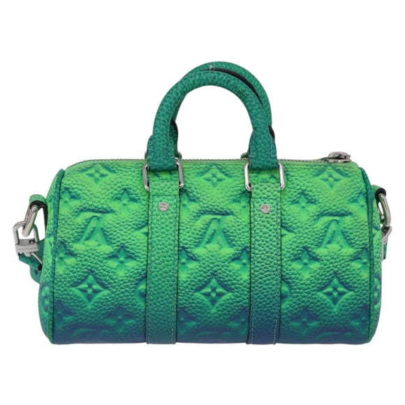 LOUIS VUITTON Monogram Taurillon Illusion Keepall XS Green M59691 Auth 212778SM