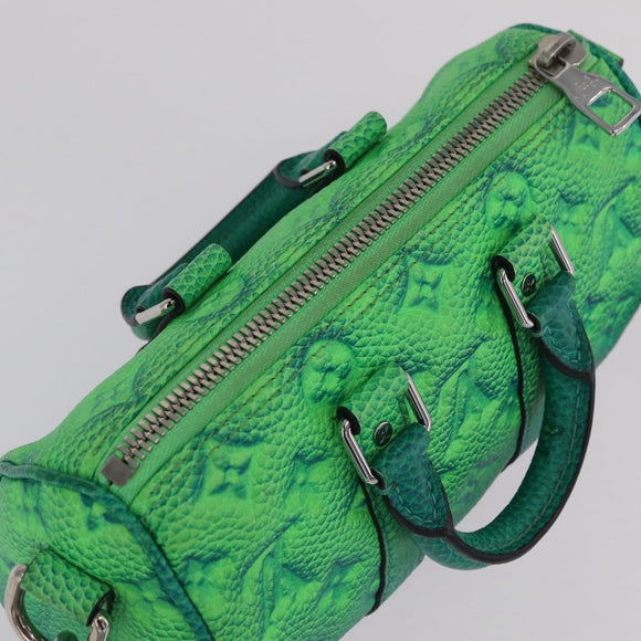 LOUIS VUITTON Monogram Taurillon Illusion Keepall XS Green M59691 Auth 212778SM