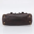 Miu Miu Hand Bag Leather Brown Gold Auth 212794A-10