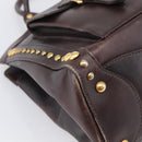 Miu Miu Hand Bag Leather Brown Gold Auth 212794A-12