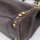 Miu Miu Hand Bag Leather Brown Gold Auth 212794A-13