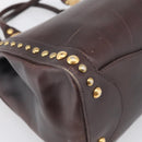 Miu Miu Hand Bag Leather Brown Gold Auth 212794A-14