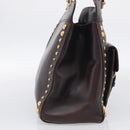 Miu Miu Hand Bag Leather Brown Gold Auth 212794A-4