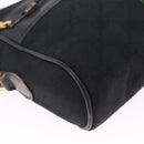 GUCCI GG Canvas Web Sherry Line Shoulder Bag Leather Black Gold Auth 212900-12