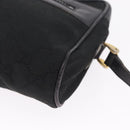 GUCCI GG Canvas Web Sherry Line Shoulder Bag Leather Black Gold Auth 212900-13