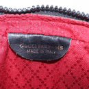 GUCCI GG Canvas Web Sherry Line Shoulder Bag Leather Black Gold Auth 212900-19
