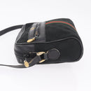 GUCCI GG Canvas Web Sherry Line Shoulder Bag Leather Black Gold Auth 212900-6