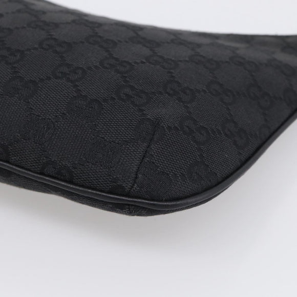 GUCCI GG Canvas Shoulder Bag Black Silver 32160 Auth 212904V