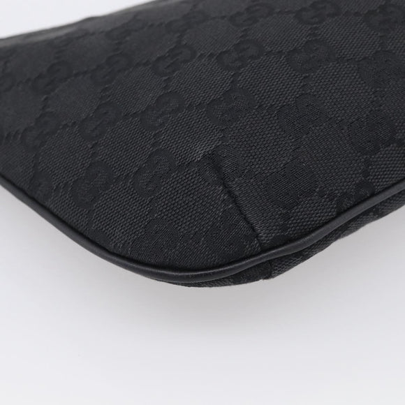 GUCCI GG Canvas Shoulder Bag Black Silver 32160 Auth 212904V