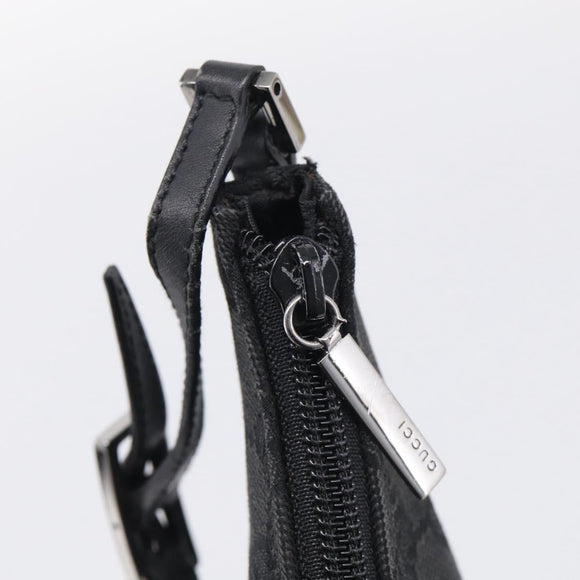 GUCCI GG Canvas Shoulder Bag Black Silver 32160 Auth 212904V