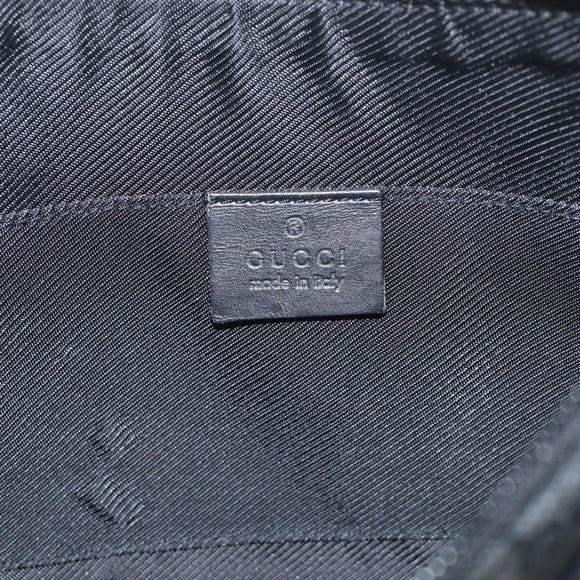 GUCCI GG Canvas Shoulder Bag Black Silver 32160 Auth 212904V