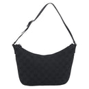 GUCCI GG Canvas Shoulder Bag Black Silver 32160 Auth 212904V-2