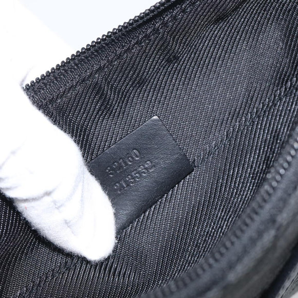 GUCCI GG Canvas Shoulder Bag Black Silver 32160 Auth 212904V