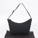 GUCCI GG Canvas Shoulder Bag Black Silver 32160 Auth 212904V-22