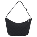 GUCCI GG Canvas Shoulder Bag Black Silver 32160 Auth 212904V-3
