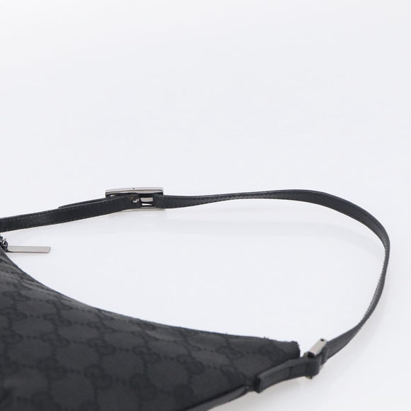 GUCCI GG Canvas Shoulder Bag Black Silver 32160 Auth 212904V