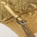 Christian Dior Canage Backpack Leather Gold Silver Auth 212907V-12