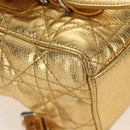 Christian Dior Canage Backpack Leather Gold Silver Auth 212907V-16