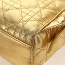 Christian Dior Canage Backpack Leather Gold Silver Auth 212907V-19