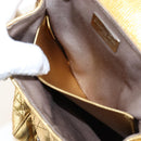 Christian Dior Canage Backpack Leather Gold Silver Auth 212907V-32