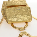 Christian Dior Canage Backpack Leather Gold Silver Auth 212907V-6