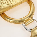 Christian Dior Canage Backpack Leather Gold Silver Auth 212907V-7