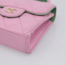 CHANEL Matelasse Hand Bag Lamb Skin 2way Pink Gold CC Auth 212908M-12