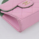 CHANEL Matelasse Hand Bag Lamb Skin 2way Pink Gold CC Auth 212908M-13
