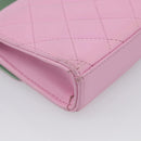 CHANEL Matelasse Hand Bag Lamb Skin 2way Pink Gold CC Auth 212908M-15