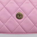 CHANEL Matelasse Hand Bag Lamb Skin 2way Pink Gold CC Auth 212908M-18