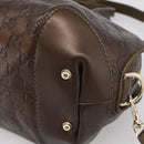 GUCCI GG Canvas Guccissima Hand Bag Leather 2way Brown Gold 269955 Auth 212912-12