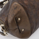 GUCCI GG Canvas Guccissima Hand Bag Leather 2way Brown Gold 269955 Auth 212912-13