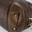 GUCCI GG Canvas Guccissima Hand Bag Leather 2way Brown Gold 269955 Auth 212912-14