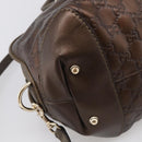 GUCCI GG Canvas Guccissima Hand Bag Leather 2way Brown Gold 269955 Auth 212912-15