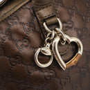 GUCCI GG Canvas Guccissima Hand Bag Leather 2way Brown Gold 269955 Auth 212912-16