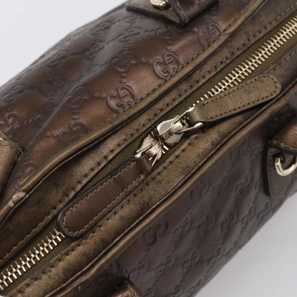 GUCCI GG Canvas Guccissima Hand Bag Leather 2way Brown Gold 269955 Auth 212912