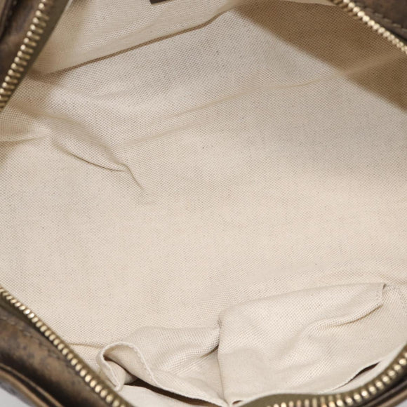 GUCCI GG Canvas Guccissima Hand Bag Leather 2way Brown Gold 269955 Auth 212912