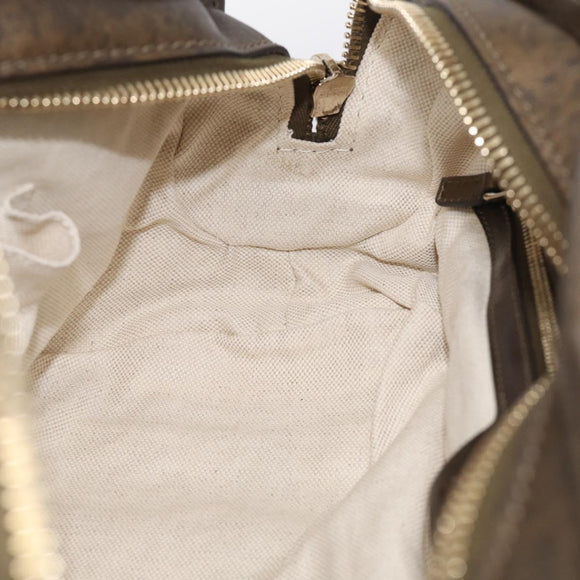 GUCCI GG Canvas Guccissima Hand Bag Leather 2way Brown Gold 269955 Auth 212912